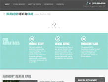 Tablet Screenshot of harmonydentalcares.net
